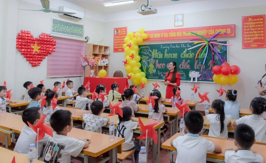 Cô và trò trường Tiểu học Thọ Sơn sẵn sàng bước vào năm học mới 2025 - 2026.