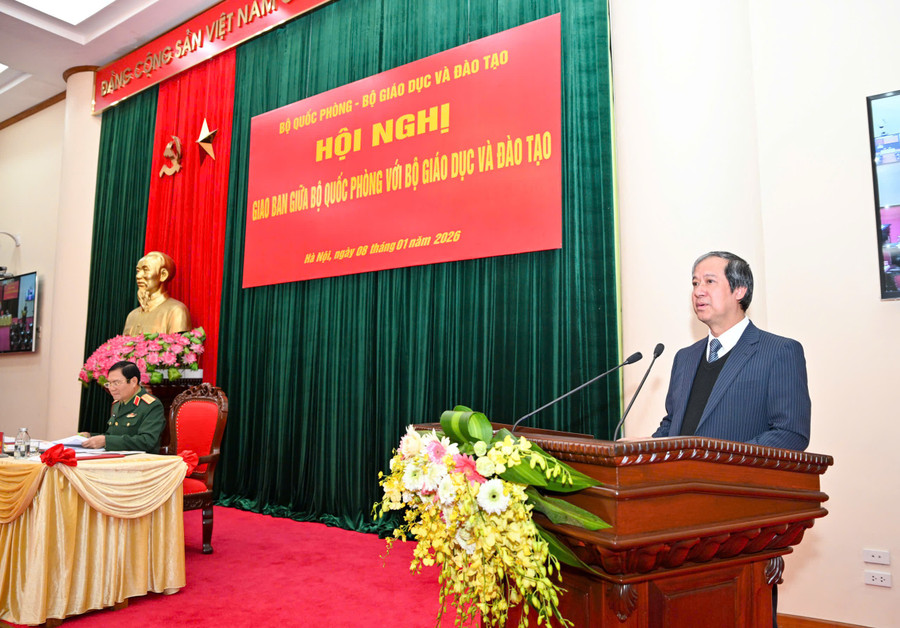 Bộ trưởng Bộ GD&ĐT Nguyễn Kim Sơn chia sẻ một số định hướng phối hợp giữa hai Bộ trong giai đoạn tới. qp-2.jpg