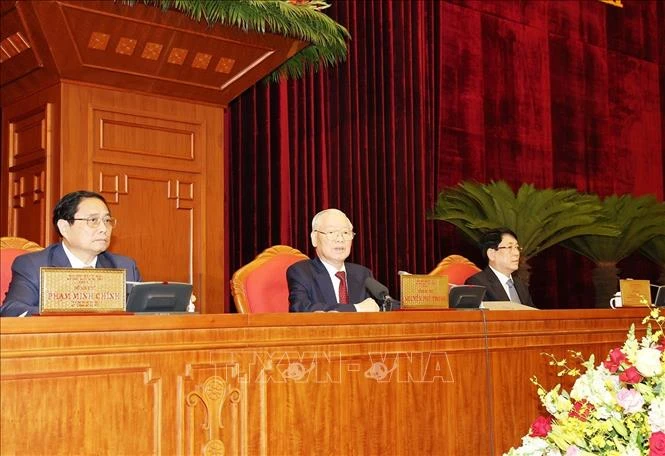 Tổng Bí thư Nguyễn Phú Trọng chủ trì và phát biểu khai mạc Hội nghị. Ảnh: Trí Dũng/TTXVN
